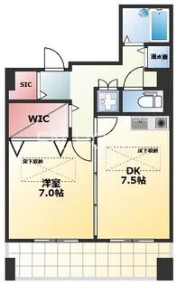 エストメゾン夕陽ヶ丘【7階】の間取り