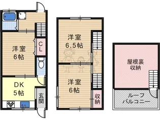 大阪府大阪市阿倍野区王子町3【一戸建】の間取り
