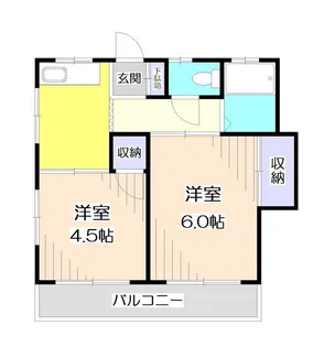 埼玉県所沢市中新井2【アパート】の間取り