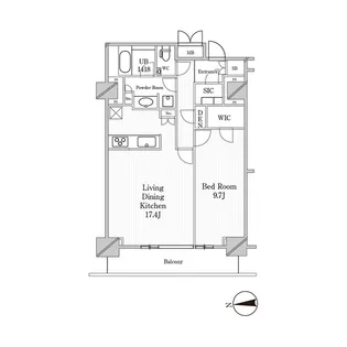 東京都渋谷区恵比寿西1【マンション】の間取り