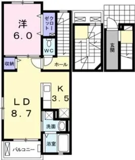 大阪府大阪市東住吉区今林2【アパート】の間取り