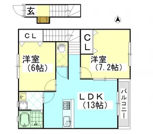 岡山県岡山市南区福富西3【アパート】の間取り