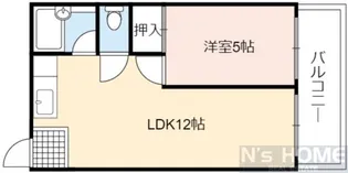 1LDKの間取り画像
