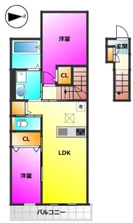 福岡県春日市大字下白水【アパート】の間取り
