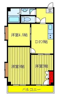 王子サウスウィング【4階】の間取り