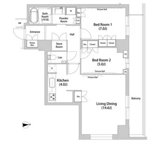 東京都港区港南1【マンション】の間取り