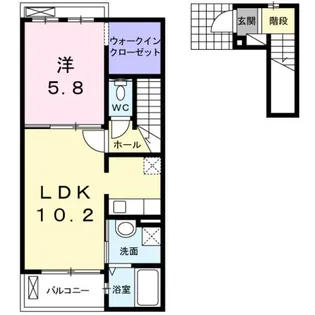 ハートフル シンシアA【2階】の間取り