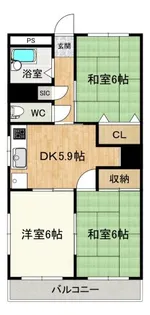 メゾンドール横河原【2階】の間取り