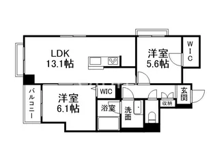 シャーメゾン祠西洞院二条【1階】の間取り