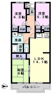ジュネシオンTAKAHASHI【3階】の間取り