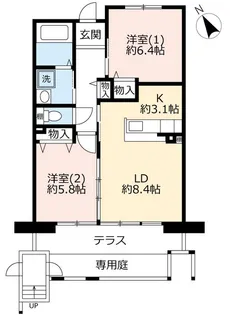 UR浜甲子園さくら街【1階】の間取り