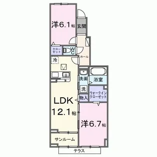 サンライズ【1階】の間取り