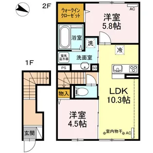 ウィット眞広【2階】の間取り