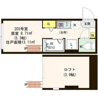 東京都江東区大島2【アパート】の間取り