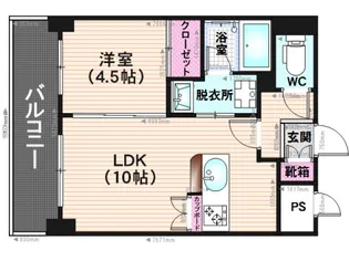 バーリーズ大橋【6階】の間取り