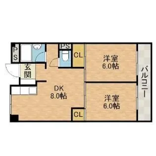 ローズハイツ茨木【7階】の間取り