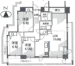 アジュール粉浜【9階】の間取り