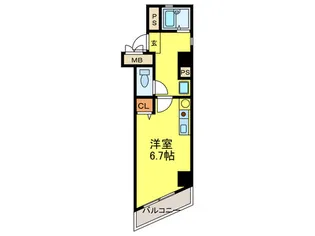 シャルマン・ヴィラ天神南【4階】の間取り