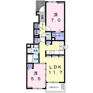 サンシャインA【1階】の間取り