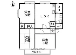 サンガーデン広町A棟【2階】の間取り