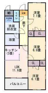グリーンバレー壱番館【1階】の間取り