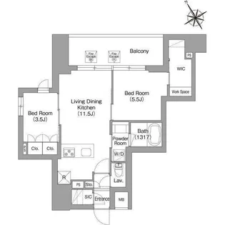 バウスフラッツ蔵前【6階】の間取り