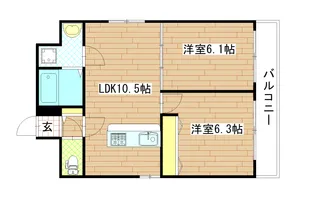 K-1二日町【7階】の間取り