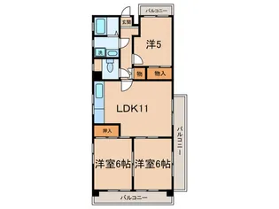 エスポワール大成【6階】の間取り