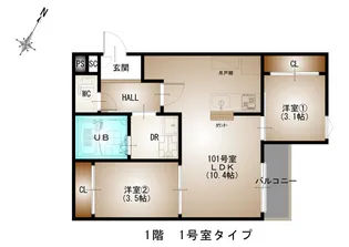 Grandtic-L 井口【1階】の間取り