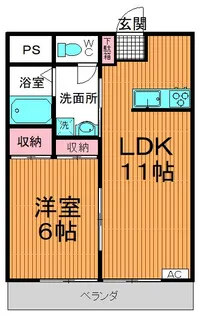 コンフォダブルWEST【1階】の間取り