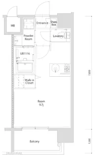 エンクレスト博多PARKSIDE【9階】の間取り