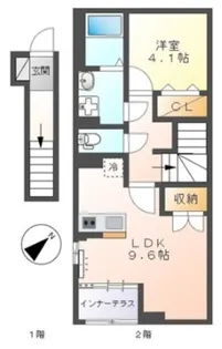多摩区長尾新築アパート【2階】の間取り