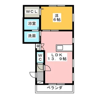 メゾンフローラ城北【2階】の間取り