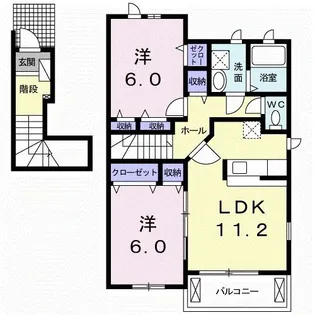 クラールB【2階】の間取り