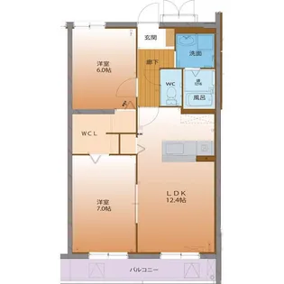 ハートフル ウィステリア【1階】の間取り