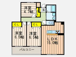 ベルメゾン7番館【4階】の間取り
