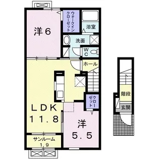 メゾン・ド・リヴィエールC【2階】の間取り