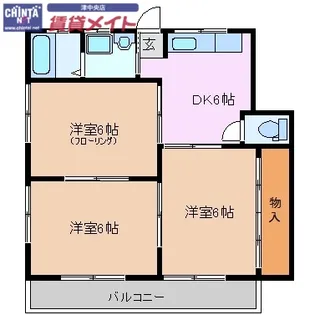 門屋ハイツ【2階】の間取り