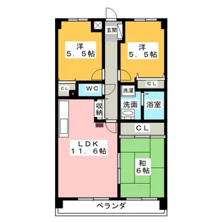 シティ・ライフ吹上【2階】の間取り