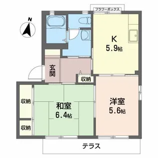 カーサフェリスB【1階】の間取り