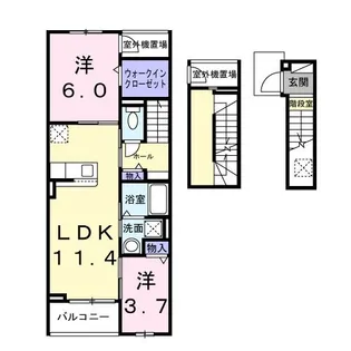 カーサルーチェ【3階】の間取り
