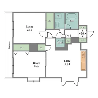 スカイパレス光が丘A棟【1階】の間取り