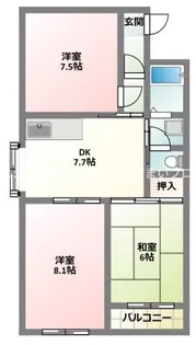 第3マンション【4階】の間取り
