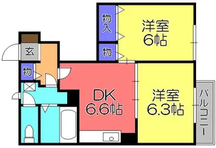 シャン・アンソレイエA【1階】の間取り