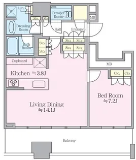 WORLD TOWER RESIDENCE ワールドタワーレジデンス【29階】の間取り