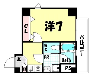 キューブコート【3階】の間取り