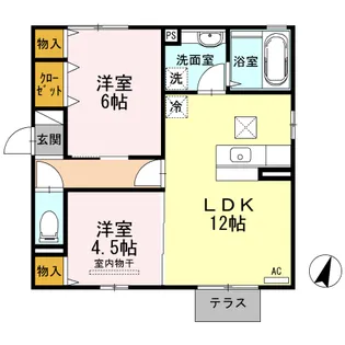 ボヌール千田 A棟【2階】の間取り