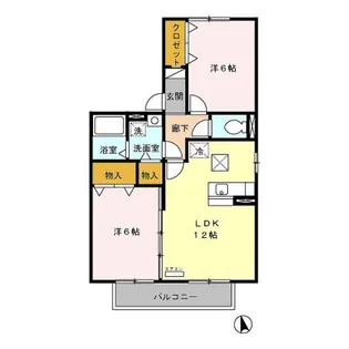 ボナール A【1階】の間取り