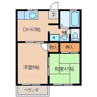 フローラル木花台 6棟【2階】の間取り