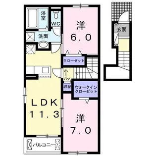 カルムIII B【2階】の間取り
